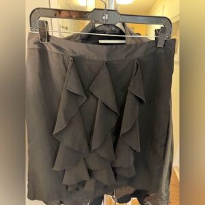 Banana Republic Black Pencil Skirt with Front Ruffle Detail
